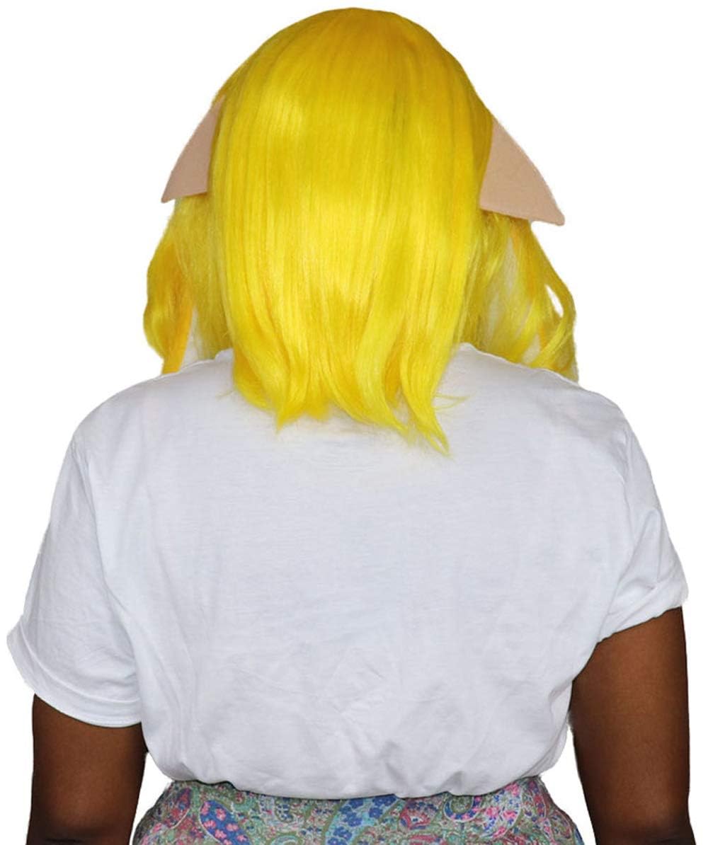 HPO Women's Video Game Wig with Ears and Mask Set | Halloween Anime Cosplay Wig for Women | Perfect for Themed Costume Party