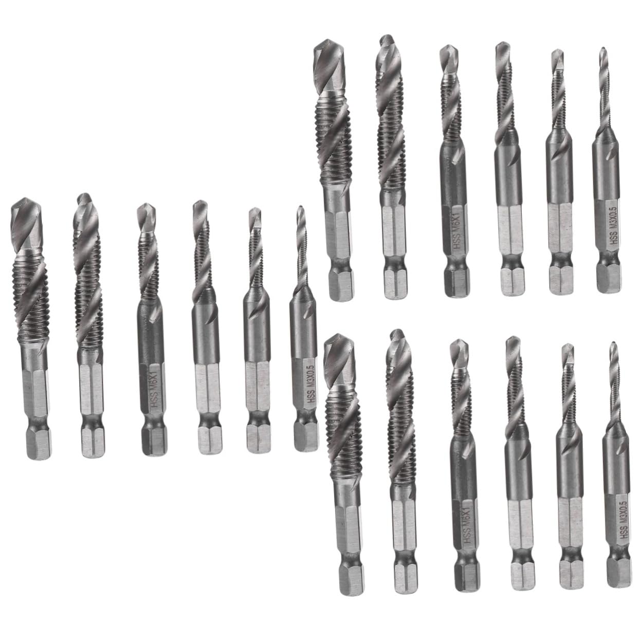 Artibetter 18piezas Brocas De Rosca De Alta Velocidad Función De Perforación y Corte Herramienta De Tapping Para Bricolaje y Carpintería
