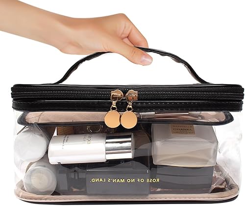 Miniatura 4 de LETGO Bolsa de aseo transparente, bolsa de maquillaje transparente aprobada por la TSA, bolsa de cosméticos portátil de viaje, bolsa de