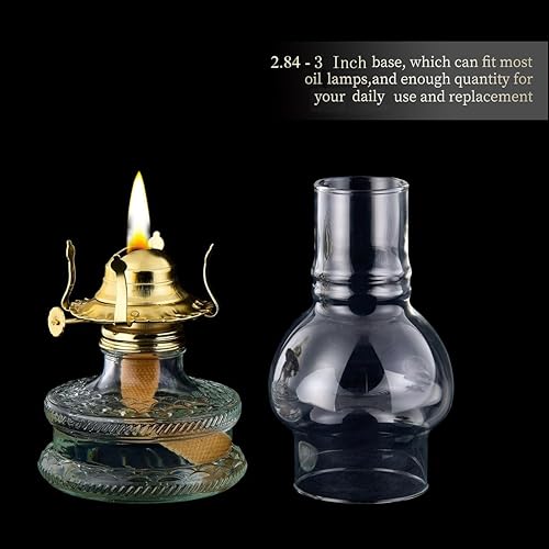 Miniatura 7 de Reemplazo de chimenea de lámpara de aceite, base de 2.84 pulgadas x 6.4 pulgadas de alto globo de lámpara de queroseno, globo de lámpara de aceite