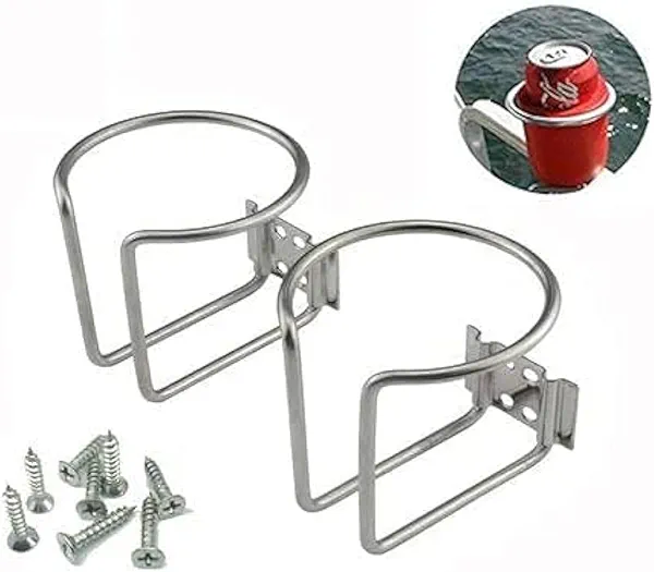 Z-Color 2pcs Stainless Steel Boat Ring Cup Drink Holder Universal Drinks Holders for Marine Yacht Truck RV Car Trailer Hardware