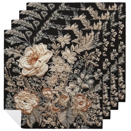 Servilletas de Tela Bordado Floral 47.5x47.5 cm miniatura 1
