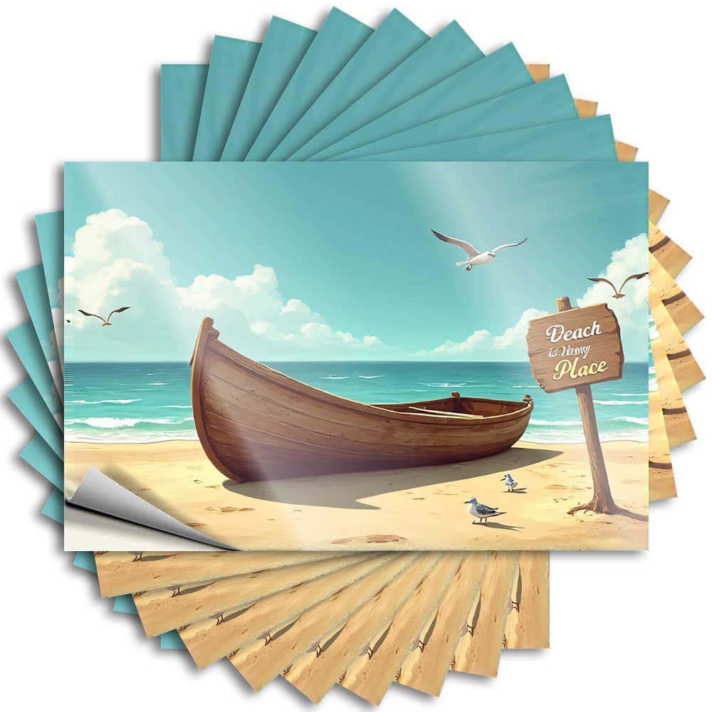 Abipuir My Perfect Place Escape Beach Escape Car Stickers - 10 Funny Toolbox Stickers (6 x 9 cm)