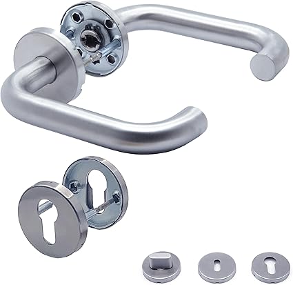 TFLPUO Türgriff Set Weiß - Alu Drückergarnitur Mit 85mm Beschlag