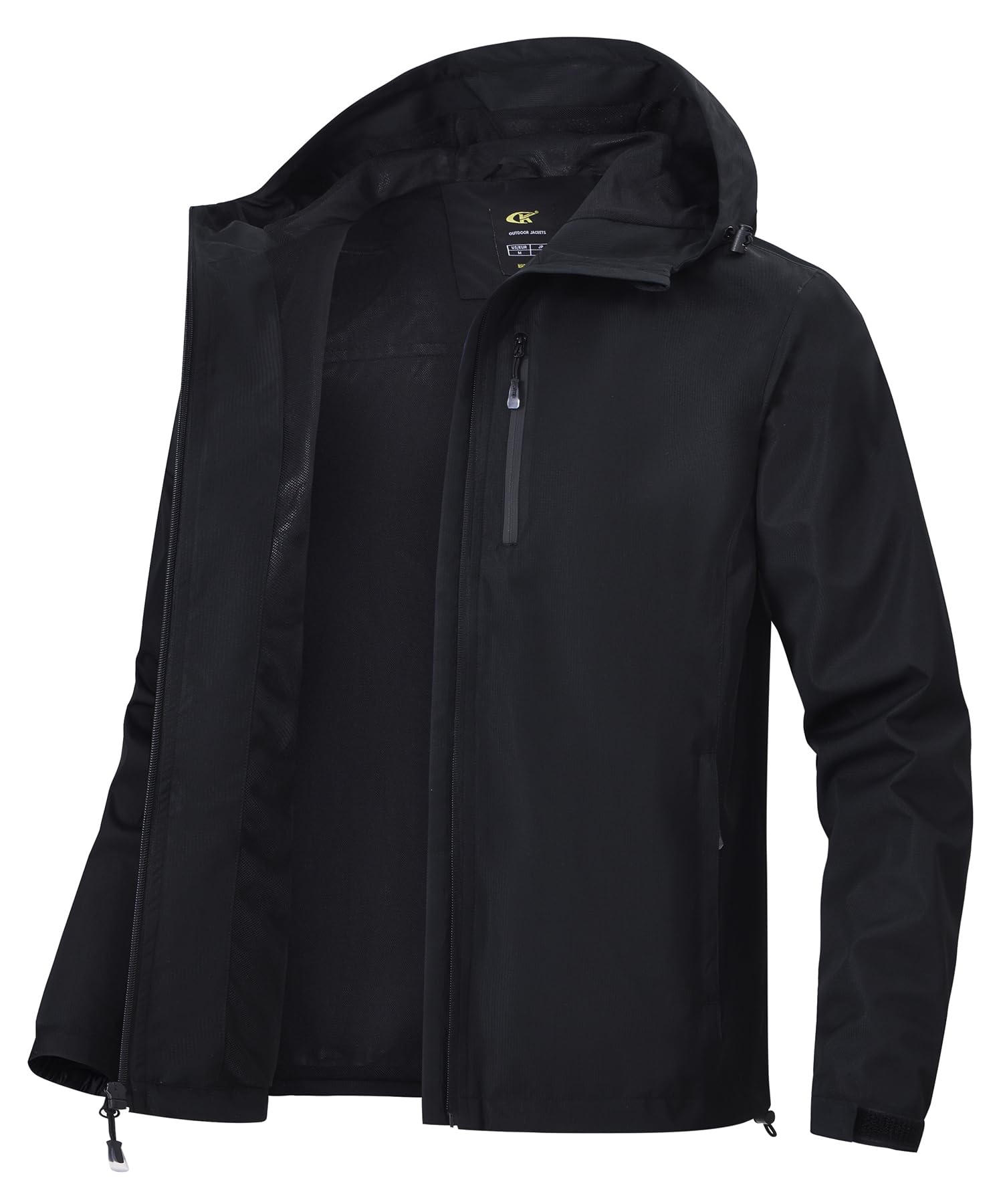Huayuzh Chaqueta impermeable para hombre, para exteriores, ligera, plegable, resistente al viento, softshell para senderismo, camping