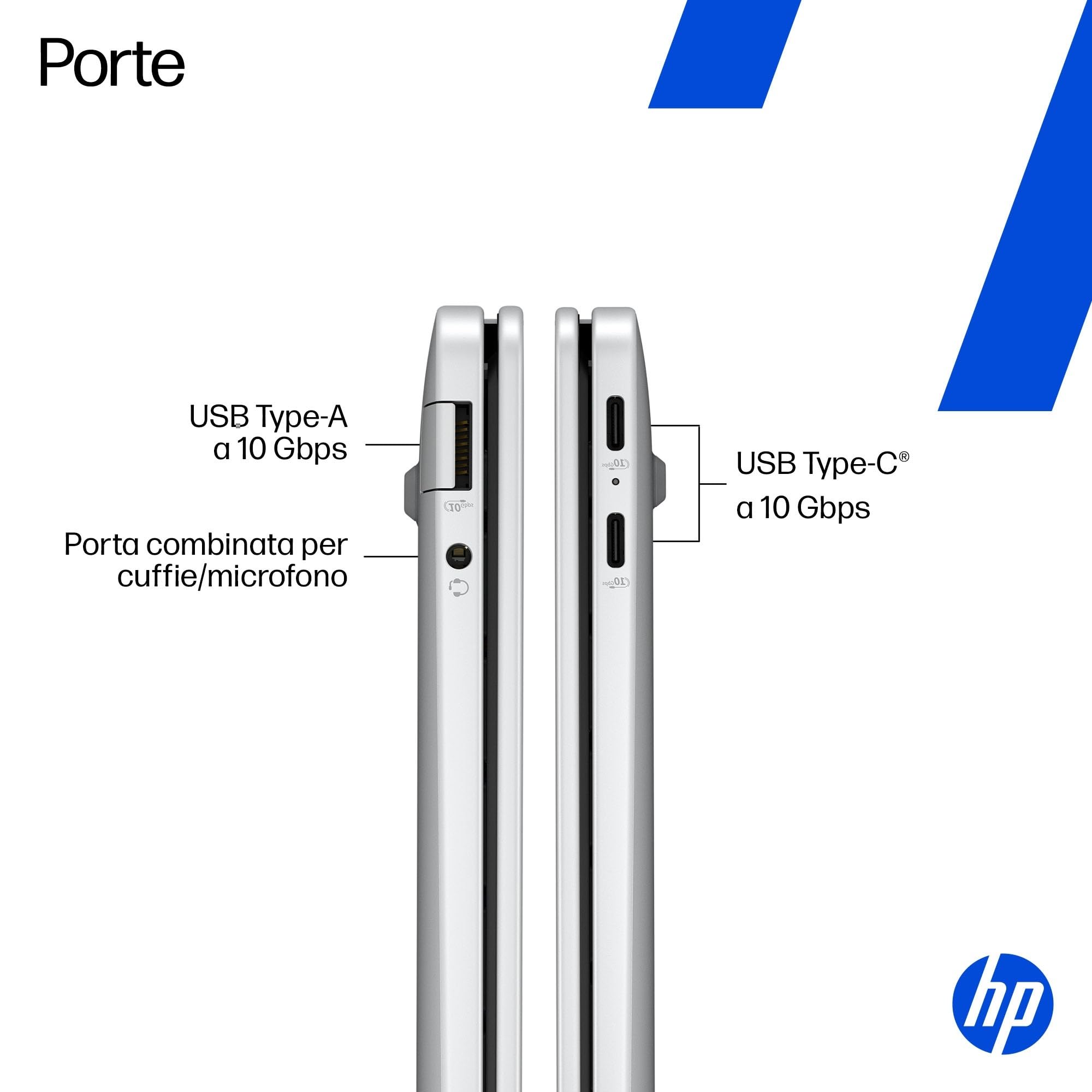 HP OmniBook 5 AI PC 14-he0000slx, Notebook, Snapdragon X X1 26 100, 16 GB RAM, 512 GB, Grafica integrata, Display 14" 2K OLED 300 nits, Copilot+ PC, Laptop, Windows 11, Portatile, Argento
