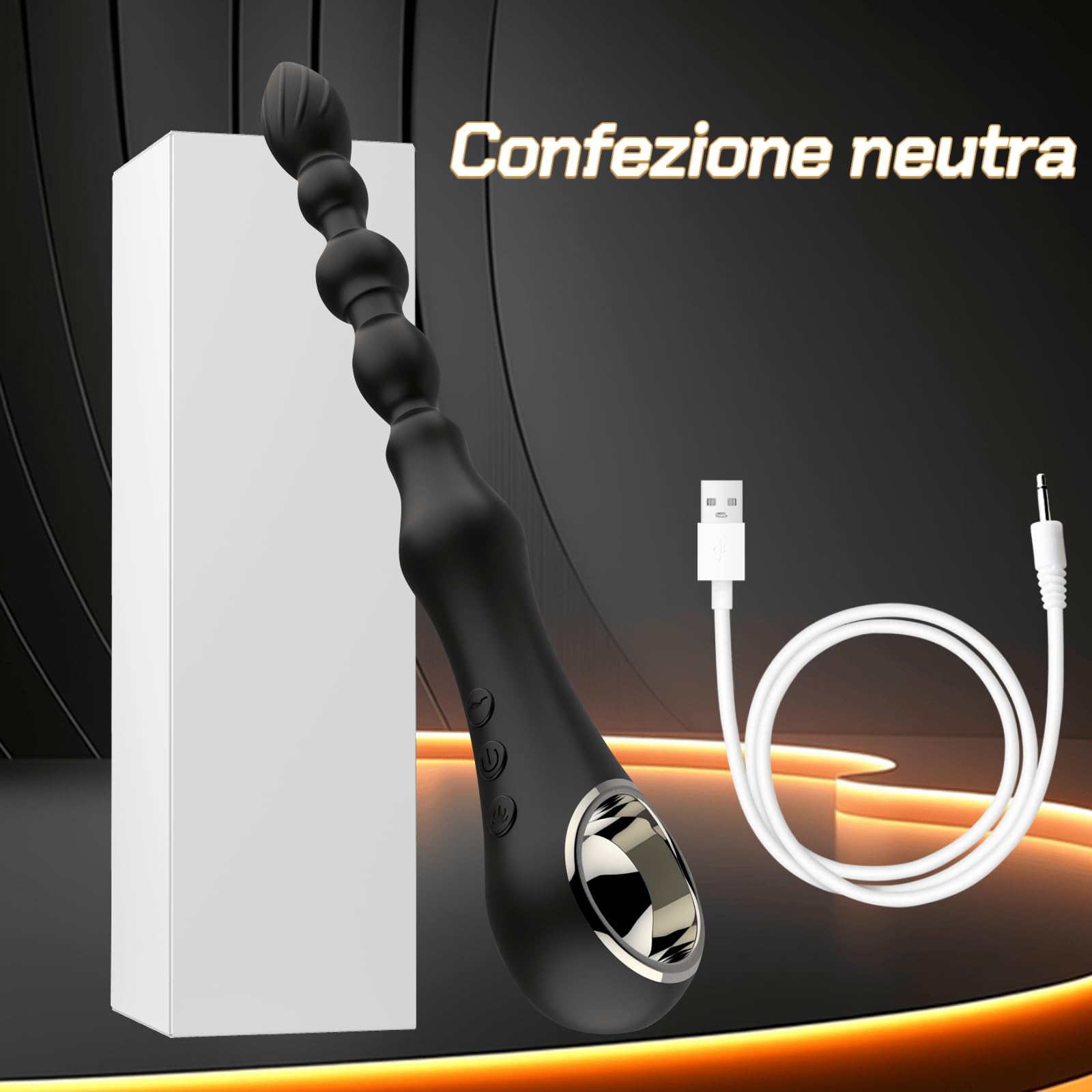 Vibratore Perline Anale Plug Massaggiatore Prostatico Punto G Dilatatore con 7 Modalità di Vibrazione con Funzione Riscaldante Anale Vibrante per Coppie Massaggiatore per la Prostata Anali Plug
