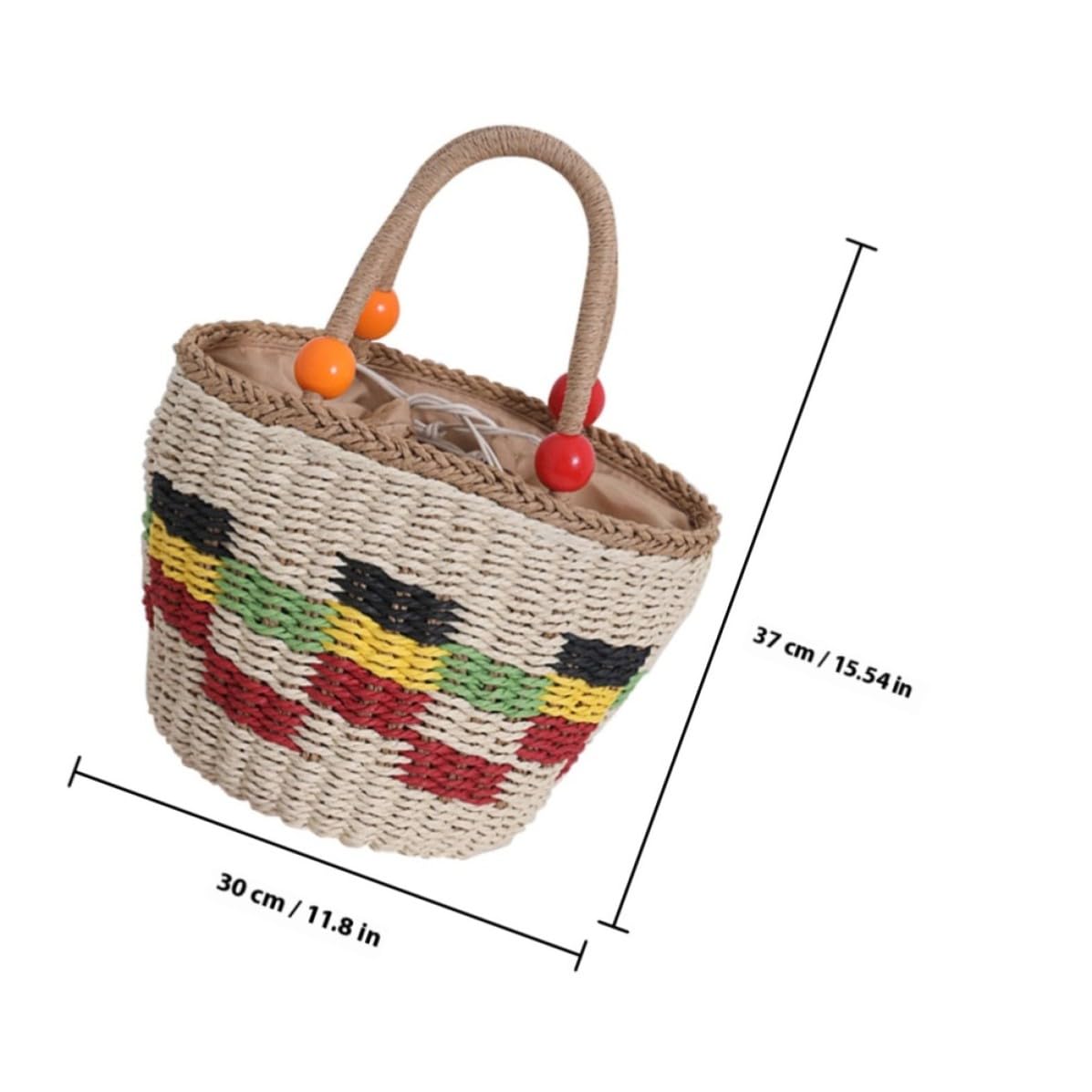 Bolsa de Paja Tejida para Mujer, Cesta Simple y Elegante