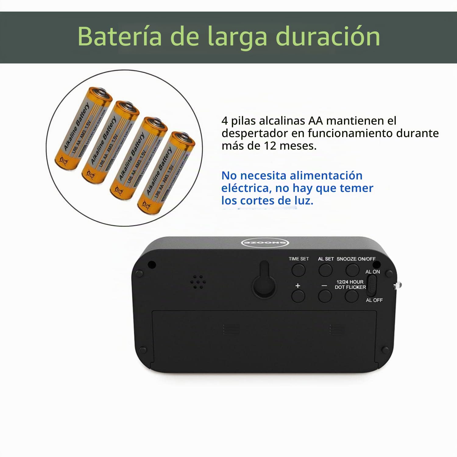 EUTUKEY Despertador Digital con Pilas