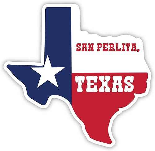 R and R Imports San Perlita Texas - Pegatina de vinilo con forma de estado de 4.0 in