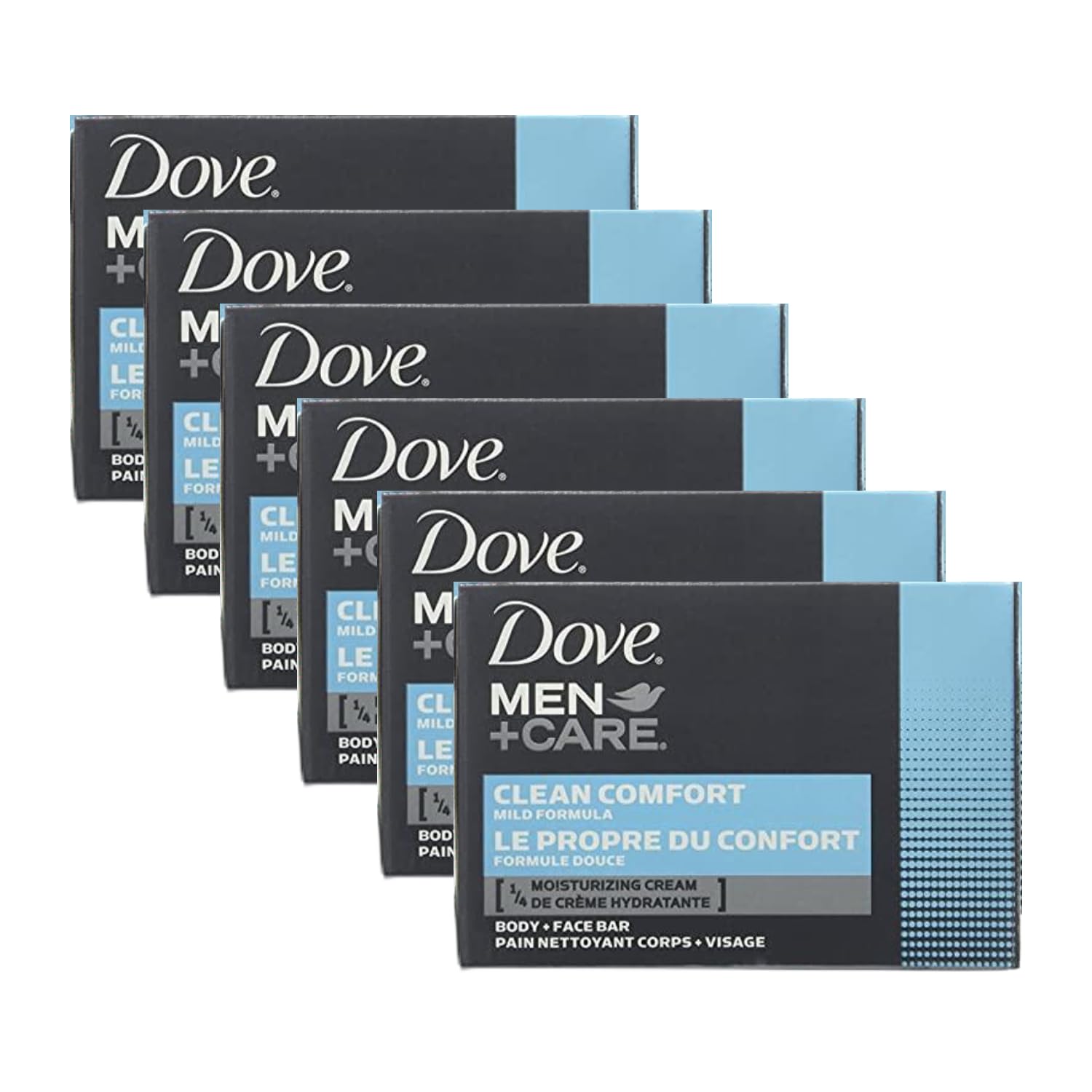 Men Care Clean Comfort Soap Bar - 3.5 fl oz - Pack of by Dove – 0.58 Ounce (Pack of 6), Pack of 6