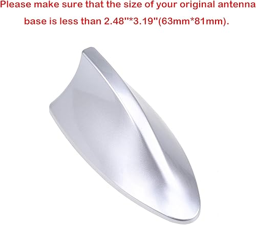 Antena de radio universal Possbay tipo aleta para automóviles, utilitarios, camiones y camionetas, Plateado
