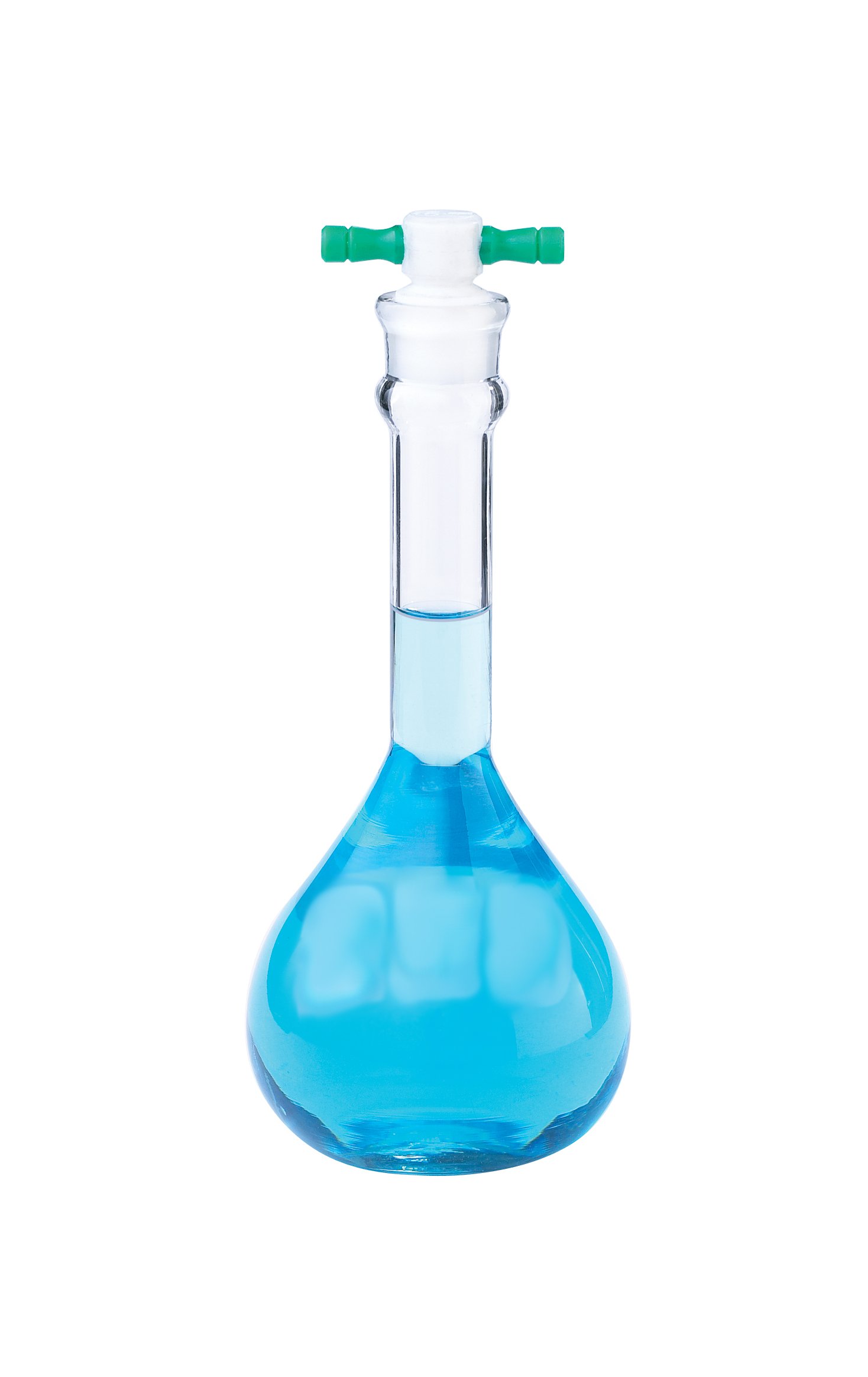 Kimax Borosilicate Glass Class A Heavy-Duty Wide Mouth Volumetric Flask with Color-Coded PTFE Stopper, ±0.08ml Tolerance, 20ml Capacity (Case of 6)