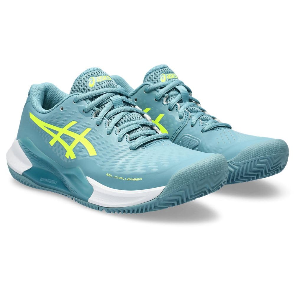 ASICS Challenger 14 Clay Donna Donna Chaussures de Tennis Bleu Jaune