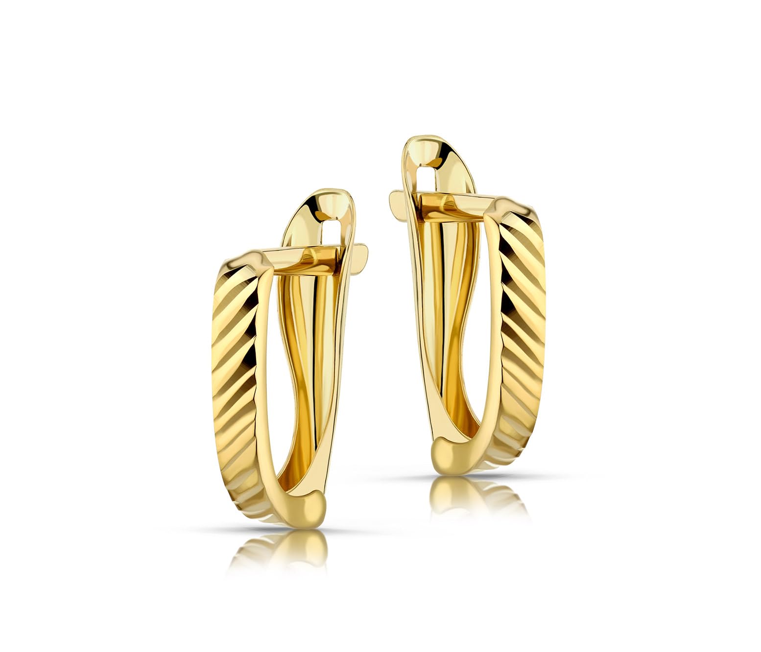 LAMUR Ohrringe aus 585er-Gold, Goldohrringe für Damen, Damenschmuck aus Gelbgold, Englischer Verschluss