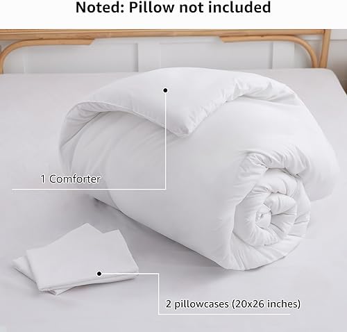 Miniatura 8 de CozyLux Juego de edredón blanco tamaño Queen de 3 piezas, juego de ropa de cama de estilo bohemio transpirable, acolchado de lujo de microfibra