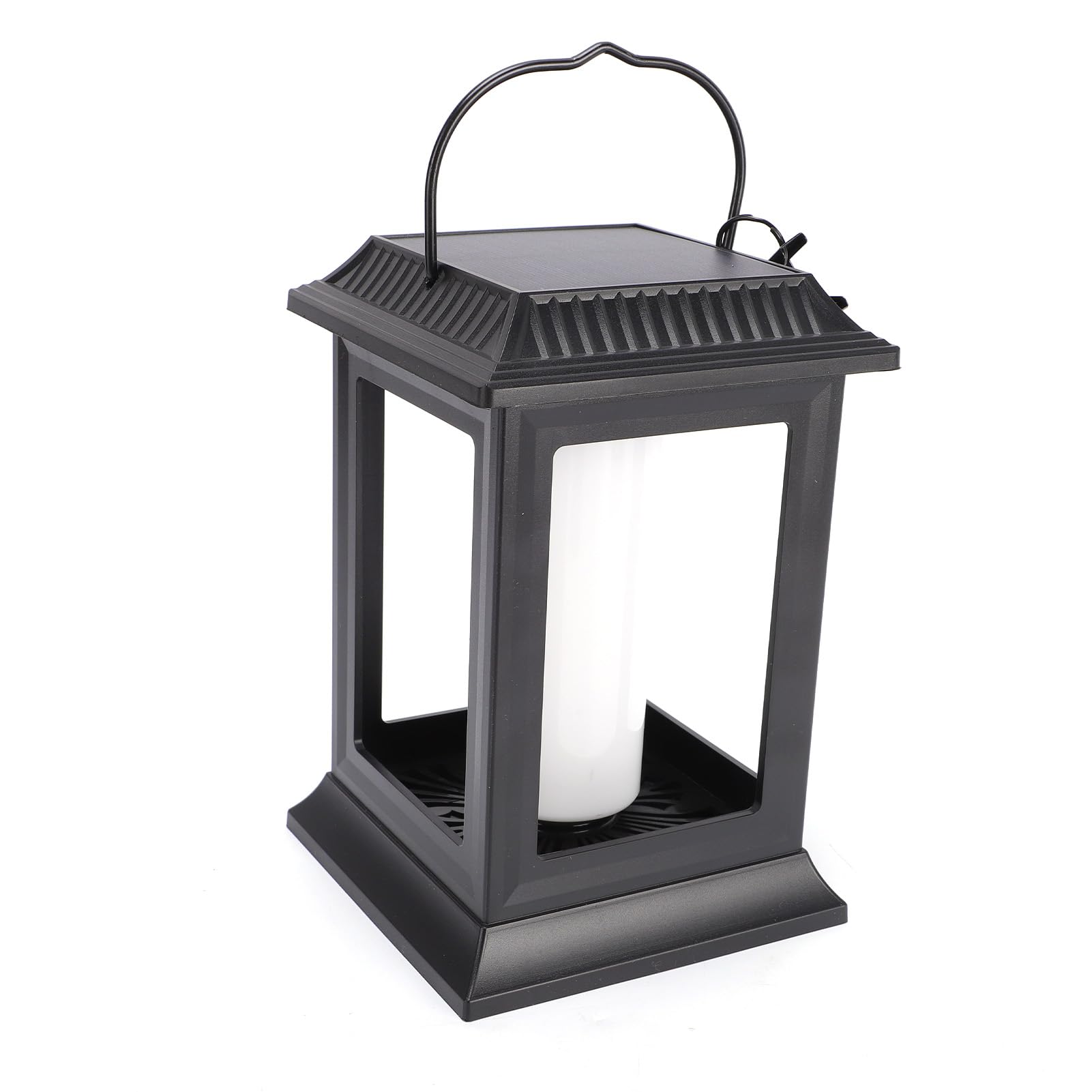 Wakects Solare Flackernde Flammenlichter, ABS-Solar-Hängelaterne, 2er-Pack, IP65 Wasserdicht, 1200 MAh, 2 Modi für Terrasse, Garten, Hof, Weg, Außendekoration (Solarflammenlicht 91006D, 2er-Pack)