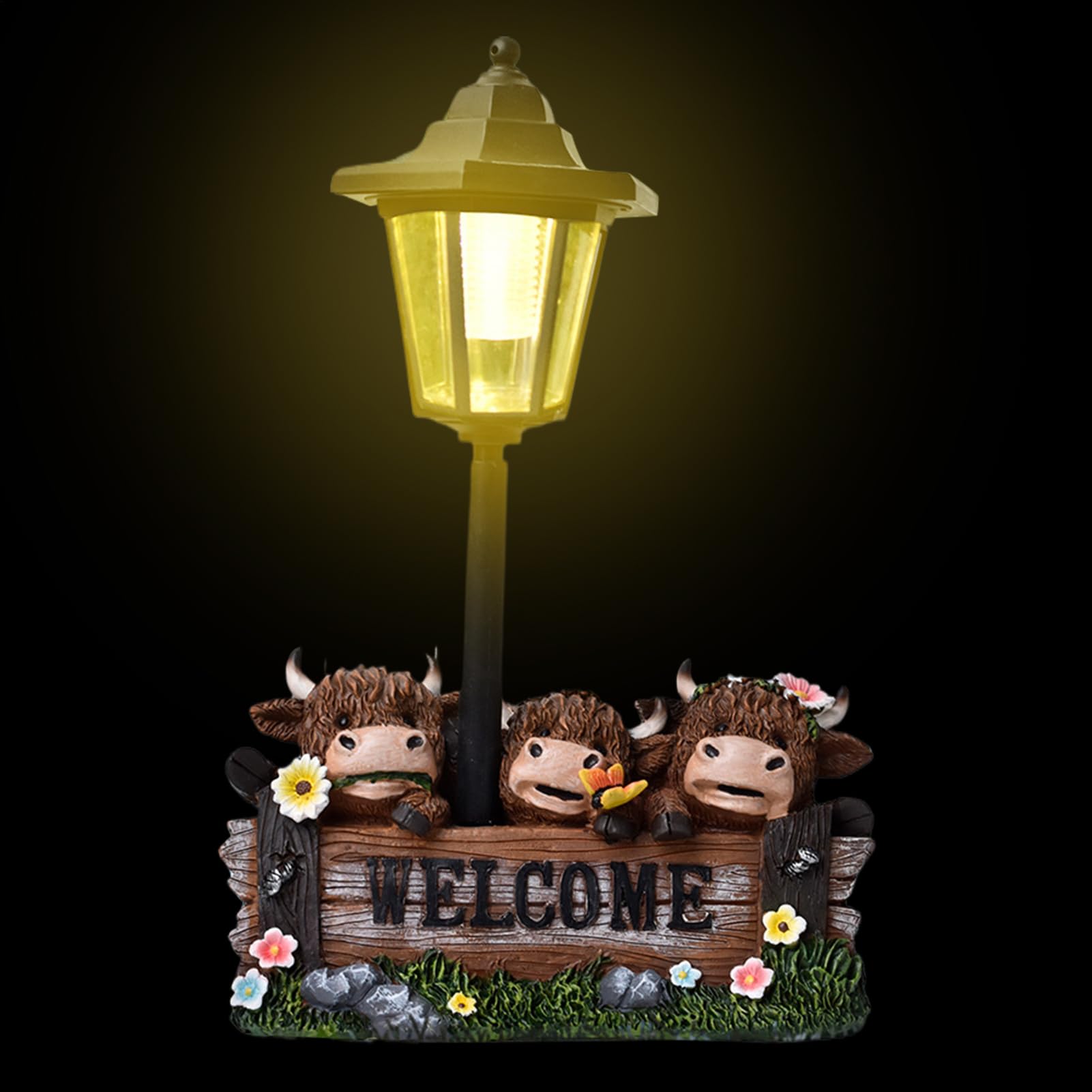 Statue des hautes terres de jardin : illuminez vos zones sombres avec cette figurine étanche