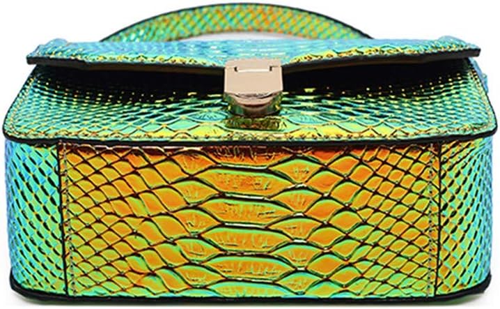 RemeeHi Hologram Snake Skin Leather Shoulder Bag Crossbody Bag with Chain - Image 6