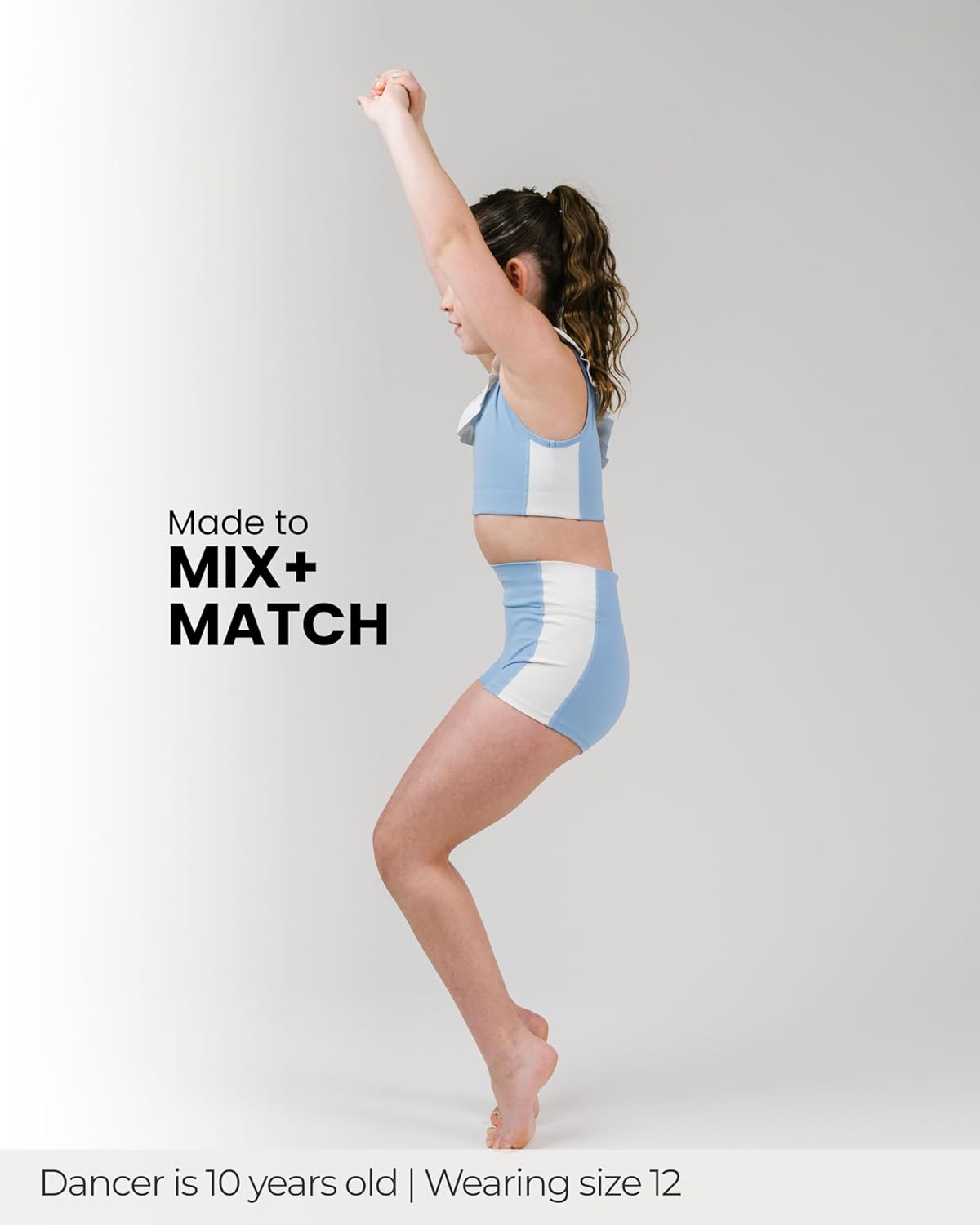 Girls Dance Crop Top – Stand Out Ruffle Active Top with Adjustable Strap for Dance Practice & Convention