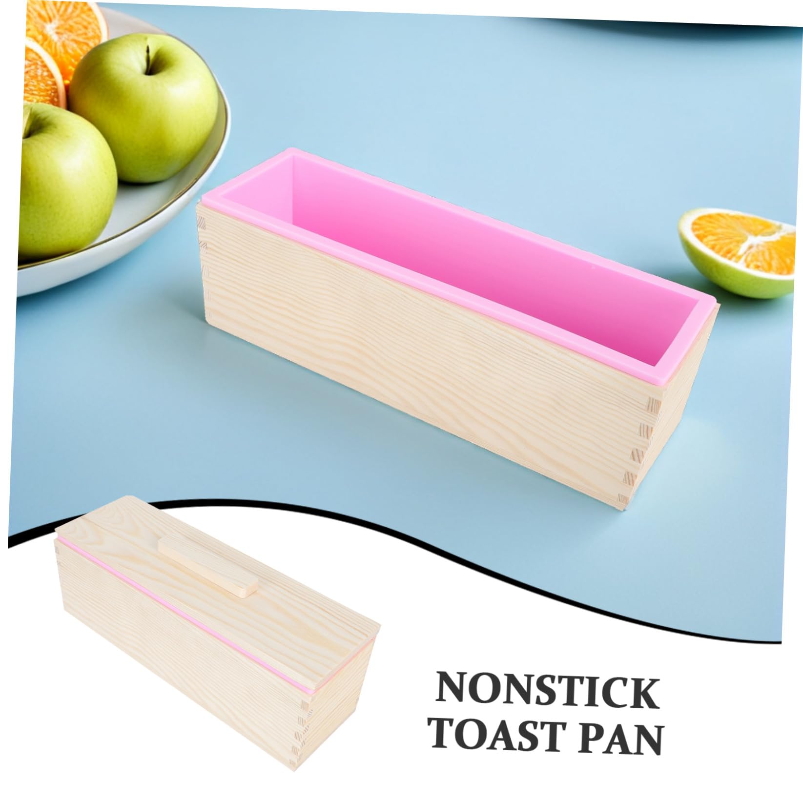 Garneck Kastenform mit Deckel aus Holz und Silikon Antihaftbeschichtete Brotbackform Toastform für Ofen Mehrzweck-kuchenform für Käsekuchen Sandwiches und Seifenherstellung