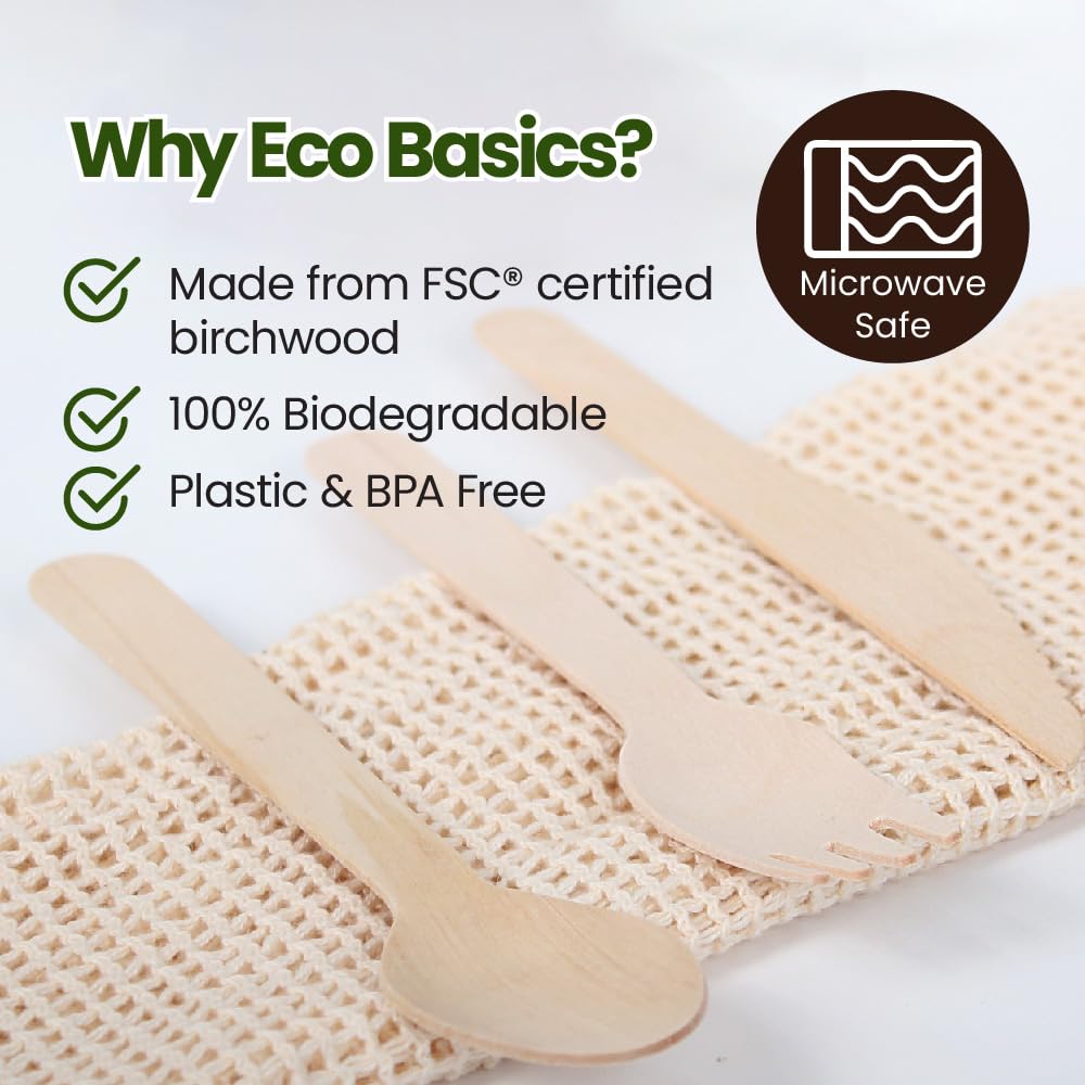 White Magic WM-EB-BWK Eco Basics Biodegradable Wood Knife - 18pcs