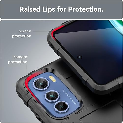Miniatura 6 de Monwutong Funda delgada para Motorola Edge 30, resistente funda protectora con protección de grado militar a prueba de golpes y lente de cámara para