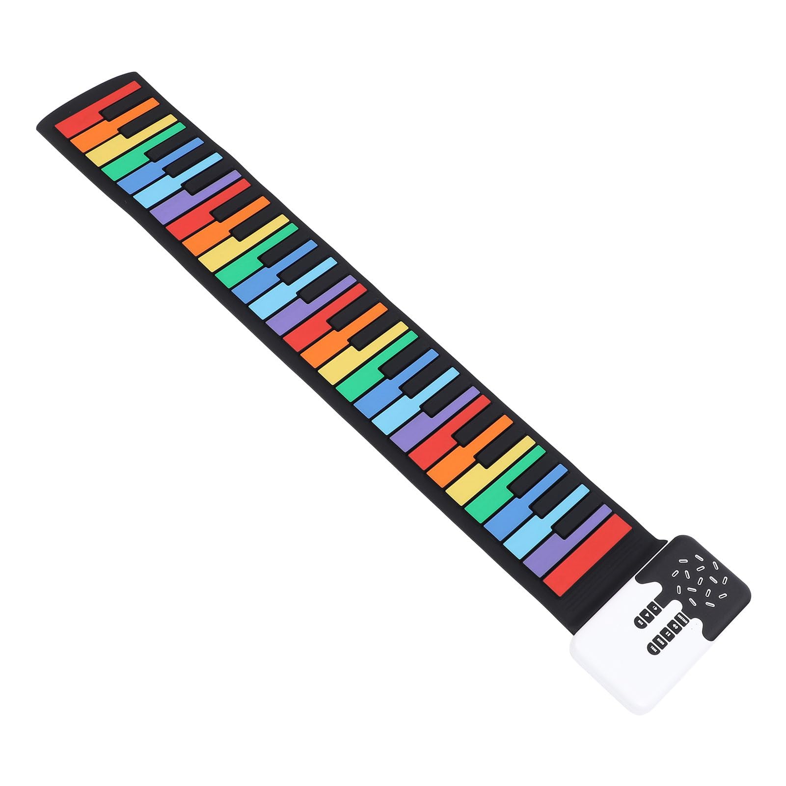 Piano Enrollable, 49 Teclas, Piano Electrónico Portátil Colorido para Principiantes, Teclado de Piano de Música Digital Enrollado a Mano, Flexible y Plegable con Altavoz para Uso