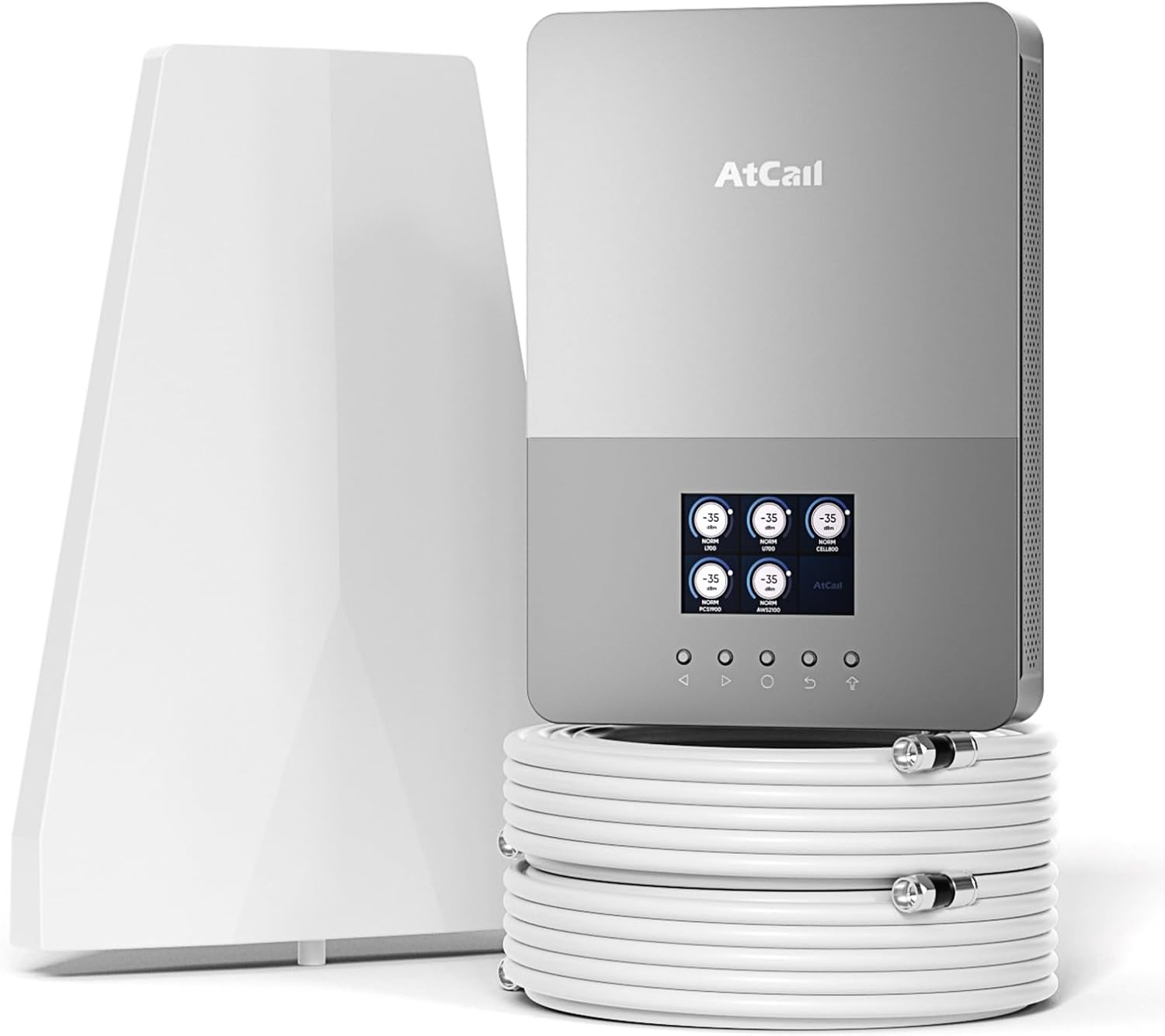 Cell Phone Signal Booster for Home, Band 12/17/13/5/2/25/4/66, Up to 5,000 Sq Ft, Compatible with All U.S. Carriers, Big HD LCD Display, FCC Approved Cell Booster