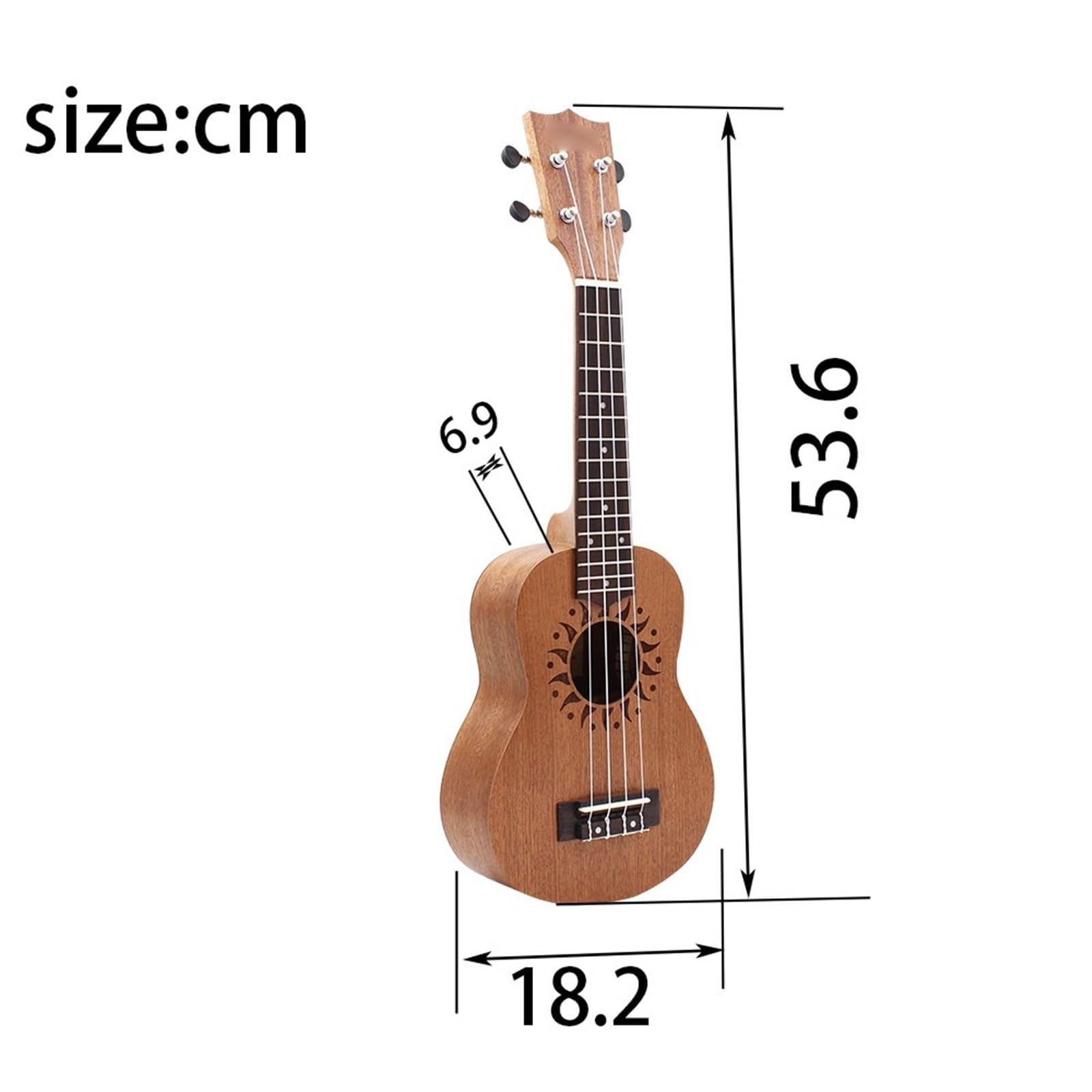 Zestawy Ukulele 21calowy Zestaw Ukulele W Kolorze Drewna Mahoniowa Czterostrunowa Drewniana Gitara