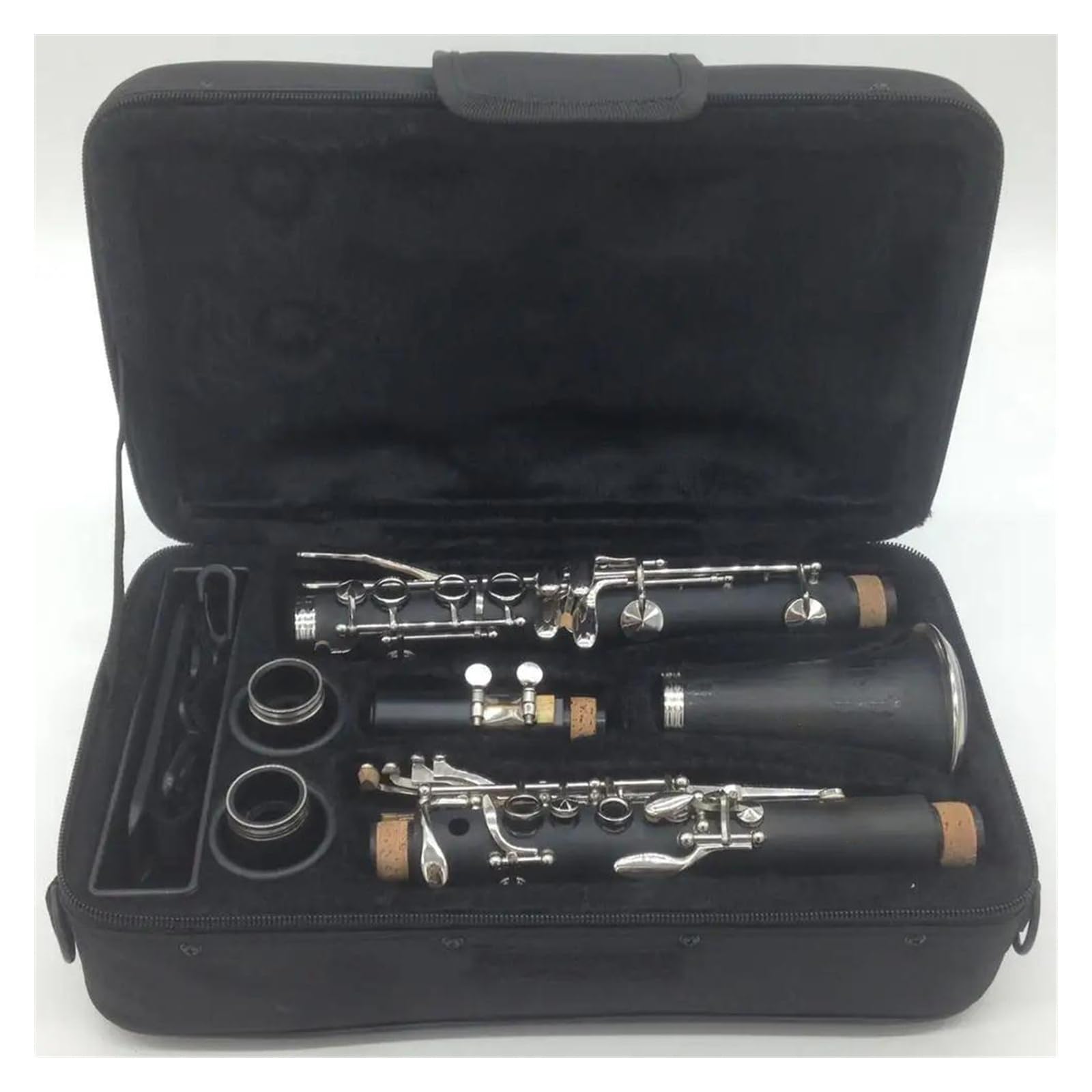 17 Teclas Teclas De Cuerpo De Baquelita Clarinete En Tono Bb Instrumentos De Clarinete Con Llave Chapada En Plata Con Boquilla Kit de Clarinete
