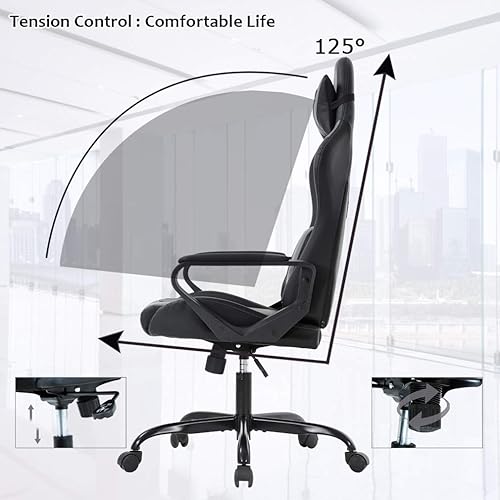 Miniatura 11 de Silla ejecutiva ergonómica, giratoria, móvil y con soporte lumbar para oficina, escritorio, computadora o jugar videojuegos