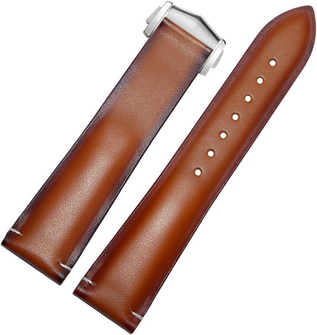21mm Genuine Leather Watch Strap for Rado Captain Cook Stainless Steel Deployment Clasp