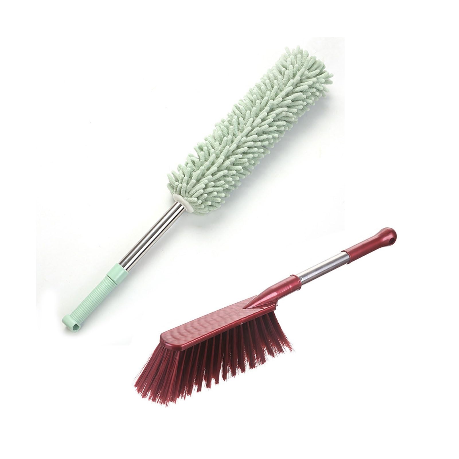 Dusters for Cleaning, Microfibre Chenille Duster Long Handle Hand Brush,Telescopic Feather Dusting Tool(Green)