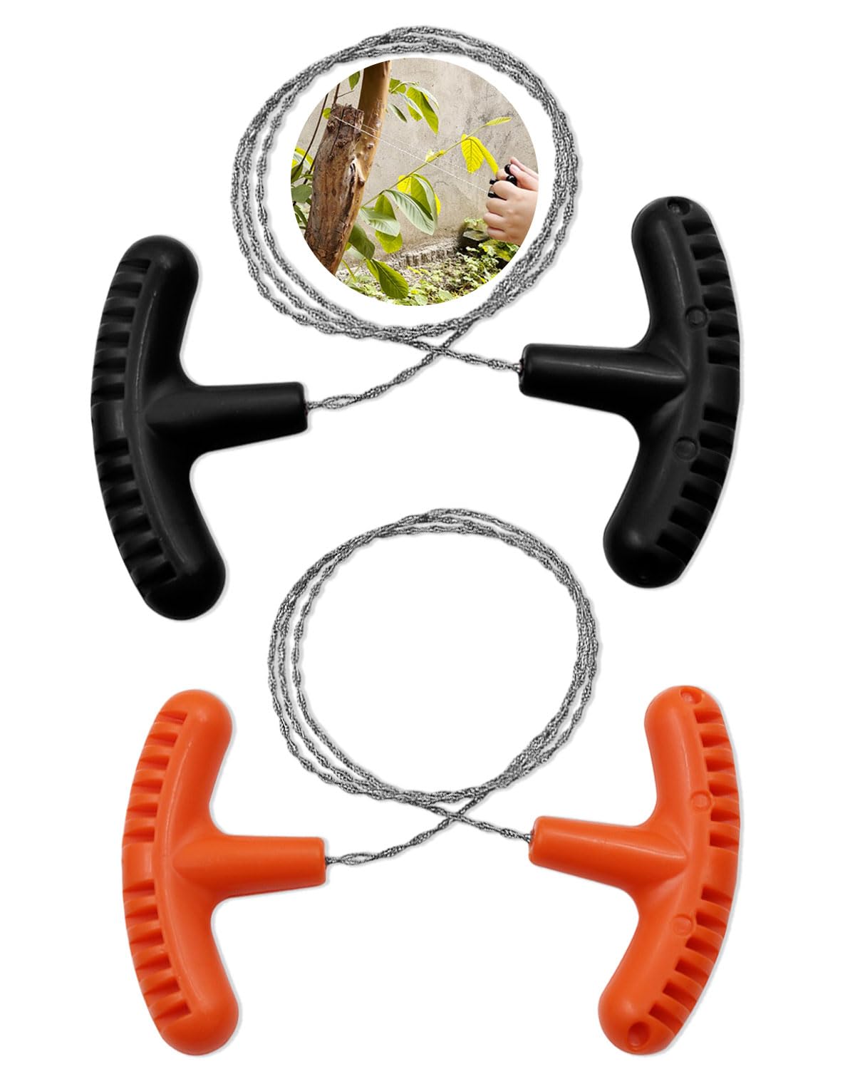 2 Pezzi Sega a filo in Acciaio inossidabile a mano, Sega Corda Tascabile a Catena Lunghezza Tubo PVC Manuale Portatile Attrezzatura Multiuso Kit per Attività All'Aperto Campeggio Emergenza