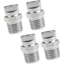 Flat Fan High Pressure Washer Spray Tip - 1/4BSPT Male Thread 304 Stainless Steel Nozzle - 65 Degree 2mm Orifice Diameter - Easy to Install 4 Pieces