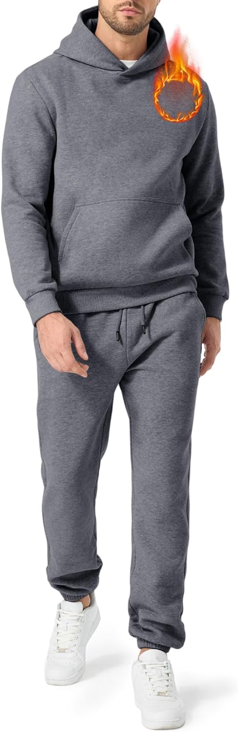 JMIERR Men's 2 Piece Outfits Hoodie Sweatshirt Tracksuit & Joggers Sweatpants Sweatsuit Set