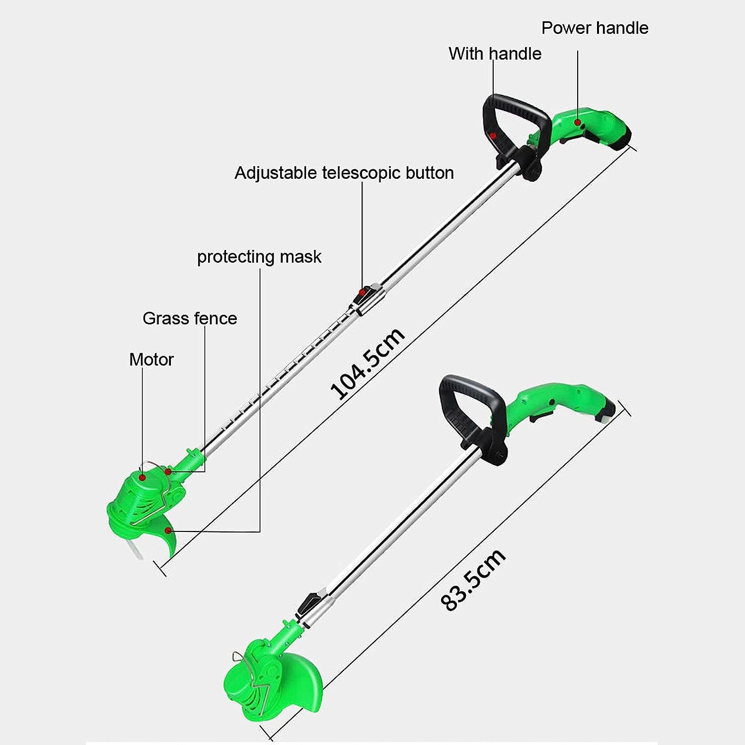 Cortacésped eléctrico, Cortacésped de batería de litio de mano for el hogar pequeño Artefacto de deshierbe multifuncional recargable for jardín Césped Jardinería al aire libre,D