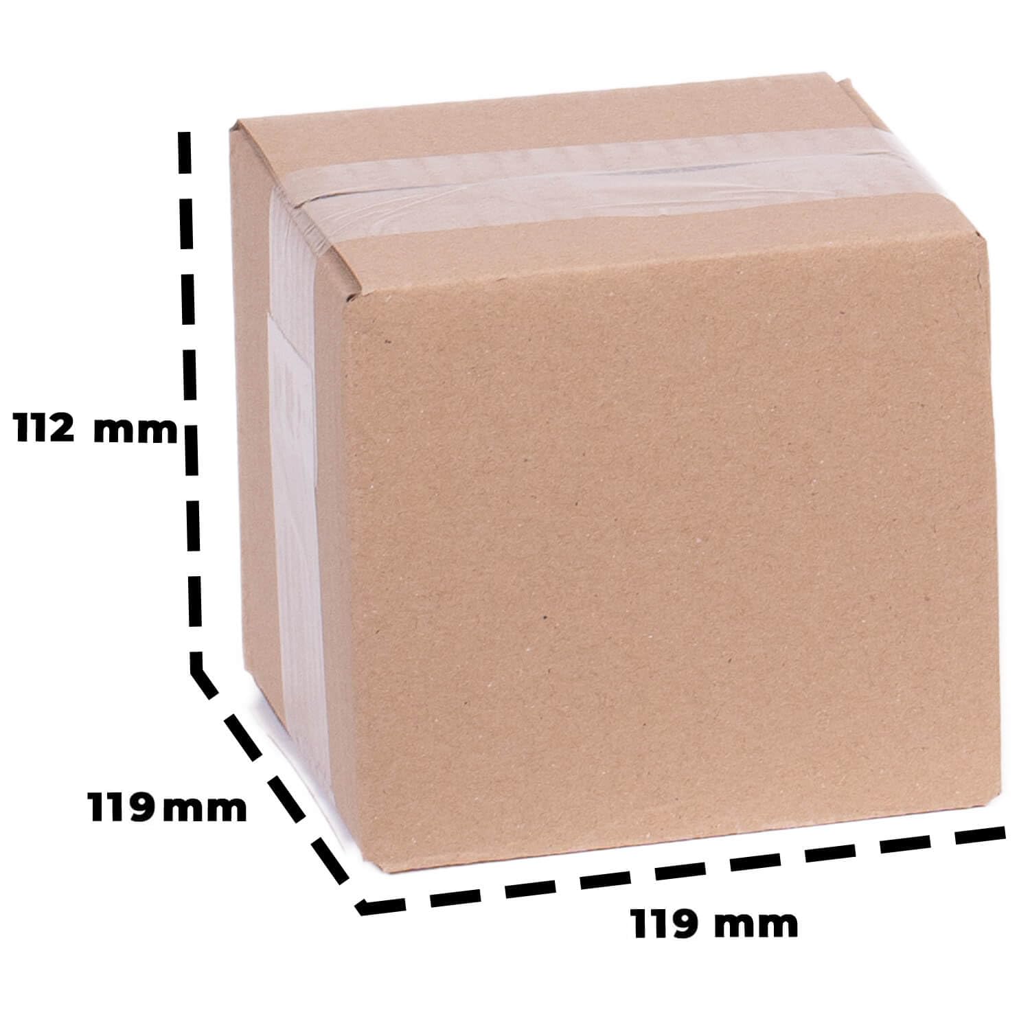 smiley pack 300 Stück Faltkartons 113 x 113 x 100 mm braun | Versandkarton aus Wellpappe 1 wellig – Verpackungskarton – Pappkarton – Versandbox für Paket & Päckchen