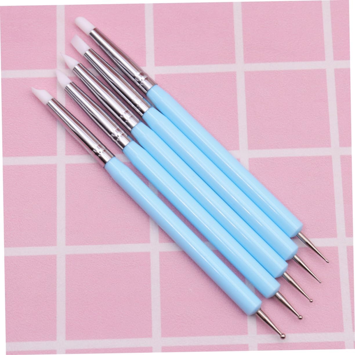 Ciieeo 5Pcs Embossing and Carving Tool Set Double End Dotting Pens for Cake Decoration Fondant Sculpting and Art Projects for Painting Tracing and Engraving Details