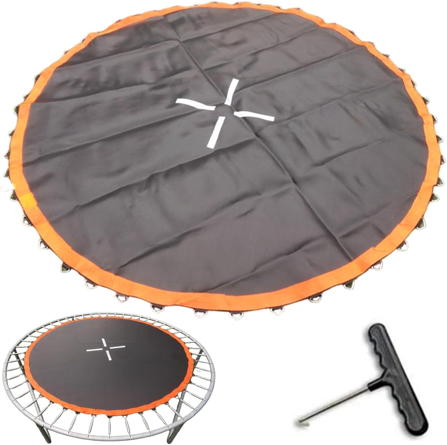 Trampoline Replacement Mat, UV-Resistant Trampoline Pad with 48 Eyelets Robust Jumping Mat for Garden and Outdoor, 8ft