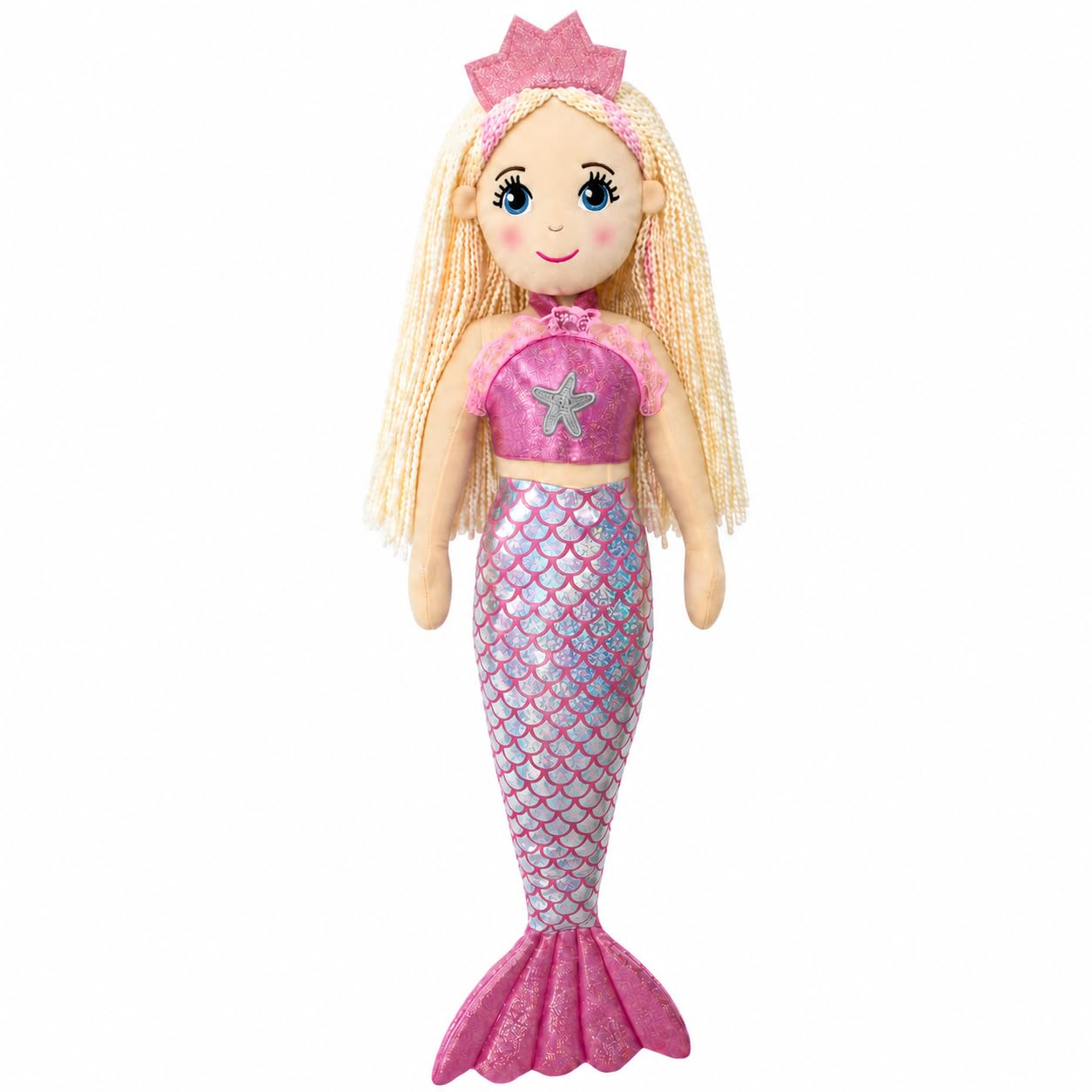 Sweety Toys 11889 Stoffpuppe Meerjungfrau Plüschtier Prinzessin 70 cm rosa