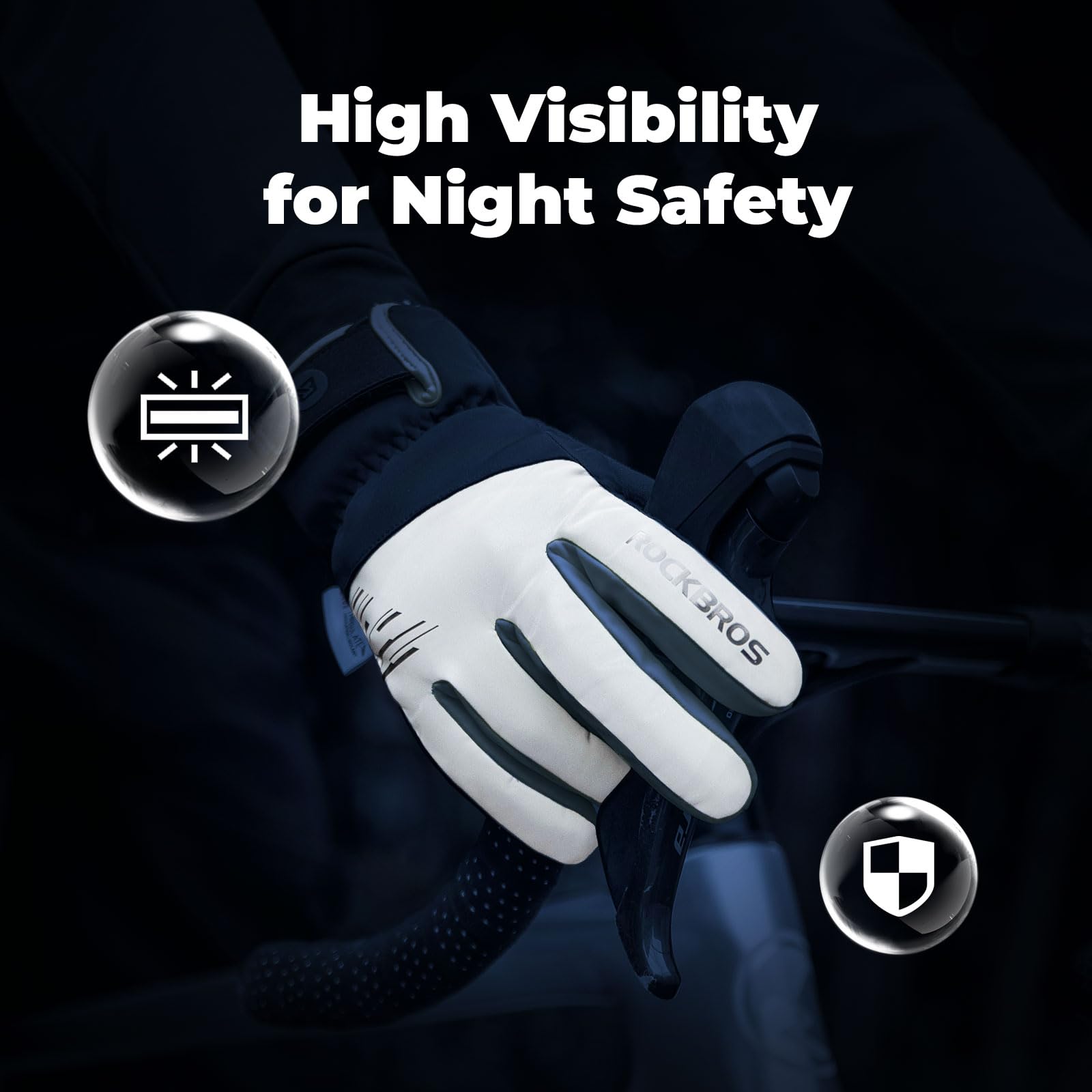 ROCKBROS Gants Vélo Hiver Homme Femme Écran Tactile, Gants Cyclisme Chauds Thinsulate, Gants VTT Rembourrés Antidérapants, pour Moto, Course, Ski, Randonnée