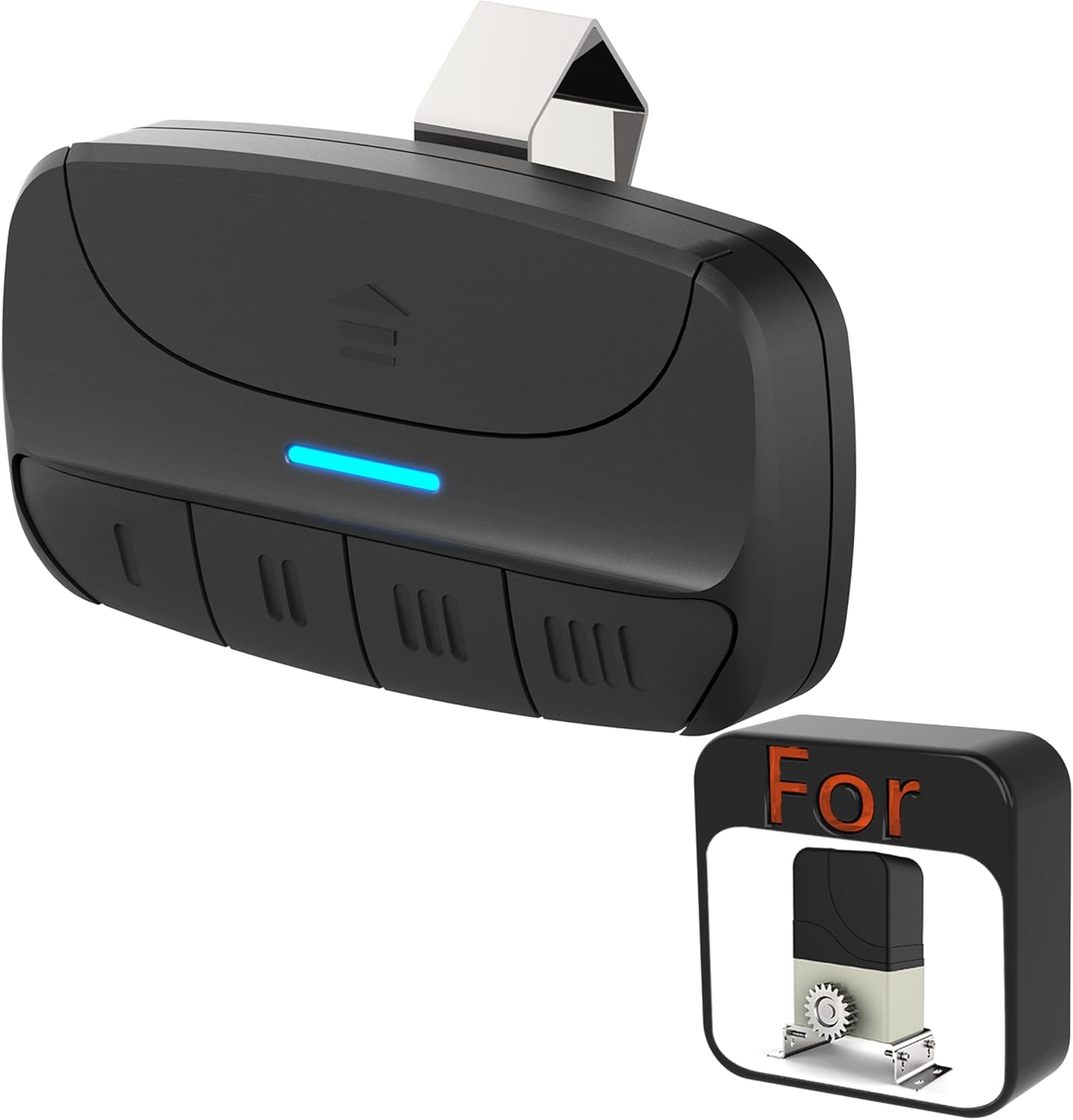 Blütezeit 300-916MHz Remote Control with Visor Clip, Car Universal Remotes for Sliding Gate/Garage Door/Swing Gate/Rolling Door Opener Automatic System