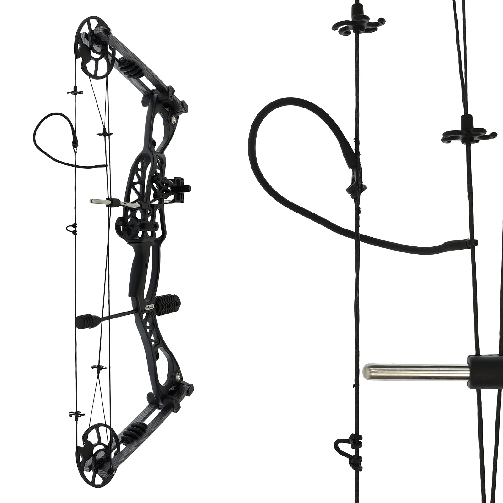 Drake Pathfinder Starter Compoundbogen Set RH 40–65 lbs einstellbar 320fps | Bogenschießen Kit mit Zubehör für Erwachsene Jugend Anfänger Jagdbogen