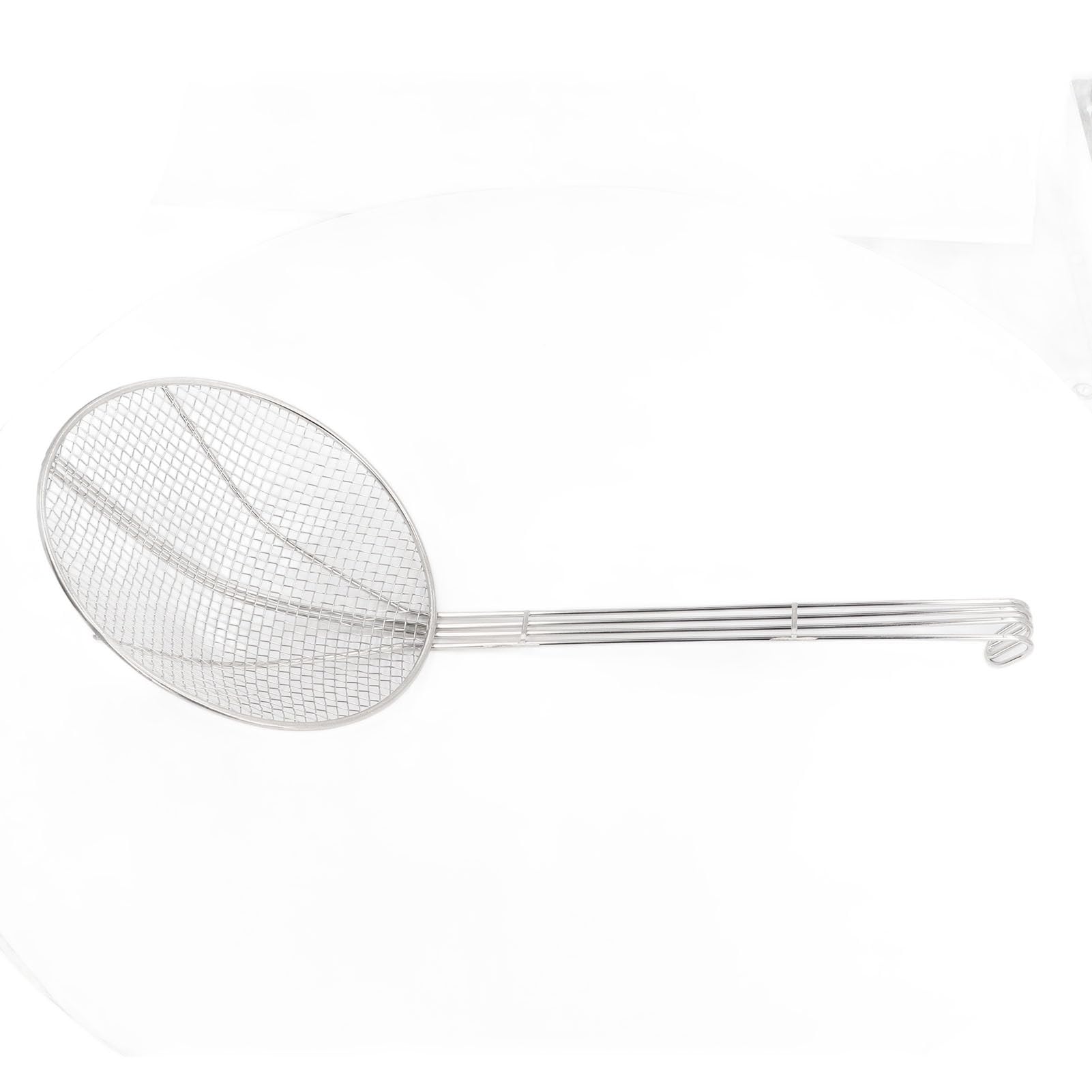 Cuchara espumadera con mango largo de acero inoxidable, colador de alambre de malla fina, cucharón con gancho para cocinar y freír, utensilios de cocina (24CM)