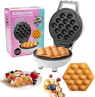 CucinaPro Bubble Mini Waffle Maker - Make Breakfast Special with Tiny Hong Kong Egg Style Design, 4 Inch Waffler Iron, Electric Non Stick Breakfast Appliance, Fun Gift