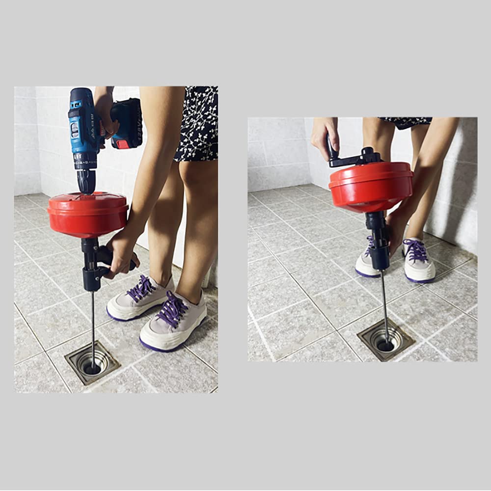 Toplionace Máquina de Desbloqueo de Alcantarillado con Manivela para El Hogar de 10M, Desatascador de Inodoro Drenaje de Suelo de Cocina Máquina de Dragado de Bloqueo de Tuberías de 20-75mm