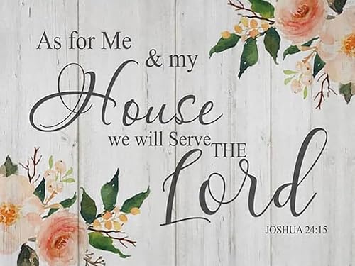 MOER SKY Dibujo 5D y diamante As for Me and My House We Will Serve The Lord Crystal Kit completo de arte de diamantes para adultos y niños, 12 x 16