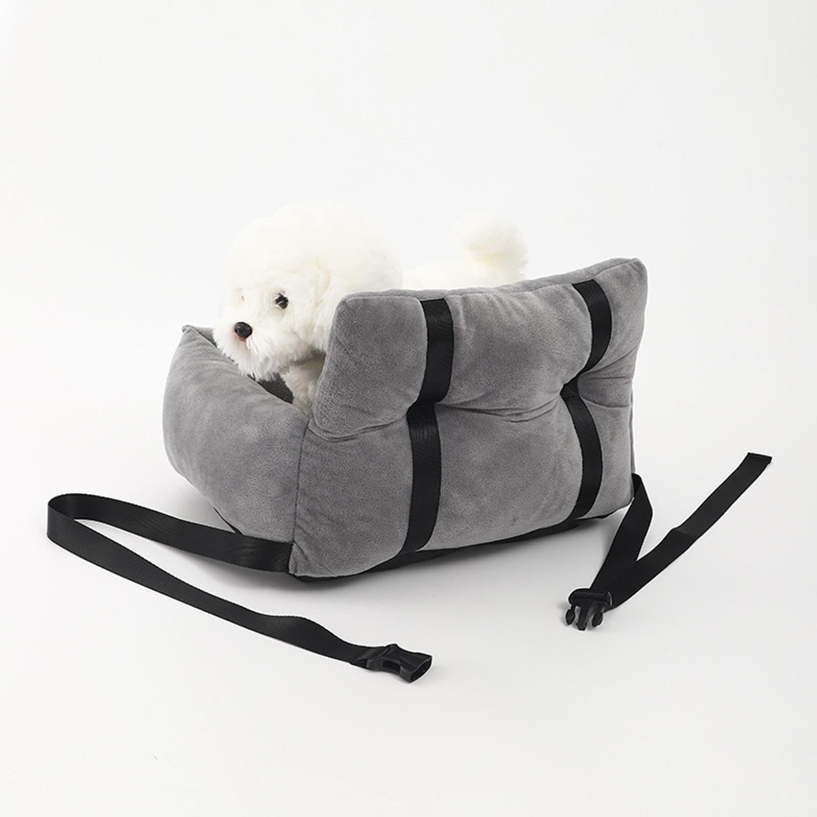 Gralara Asiento Elevador para Automóvil para Mascotas Transportín para Perros Y Gatos de Viaje Portátil Instale Fácilmente Accesorios de Tela Suave Y Cálido G, 53x42x29cm